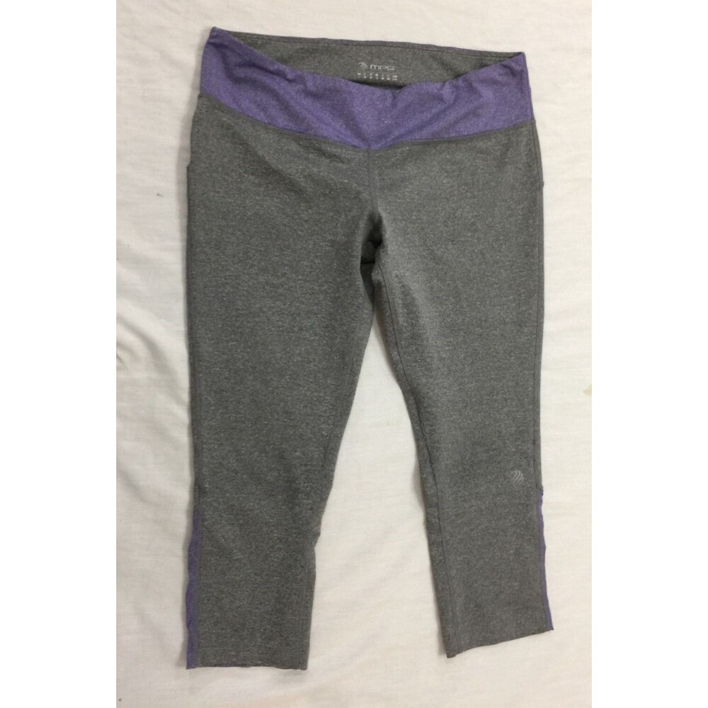 MPG WOMENS ATHLETIC PULL ON  YOGA CAPRIS PANTS SIZE L